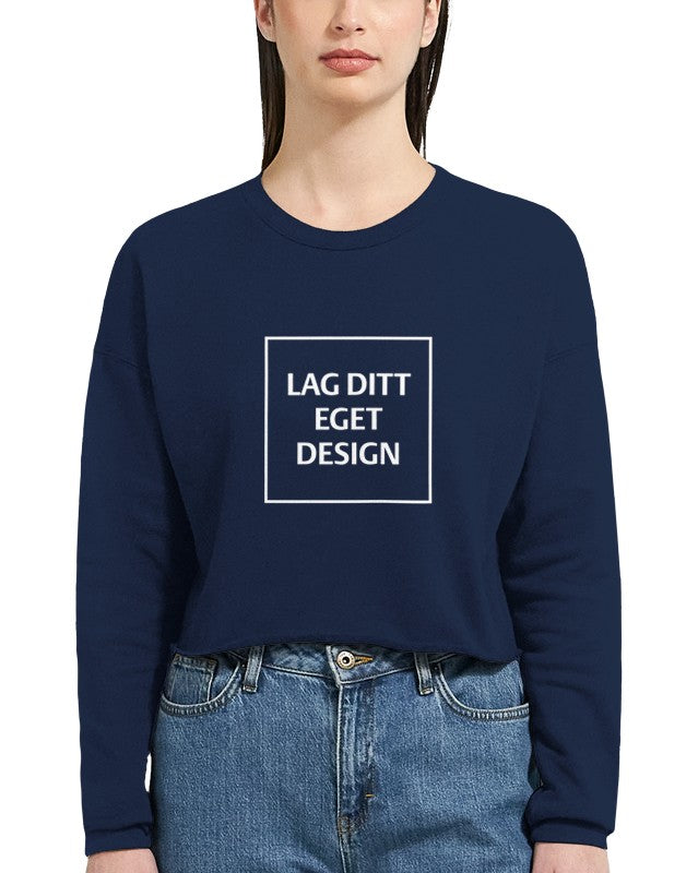 Design Your Own Women's Cropped Sweatshirt | Personalized Print Logo