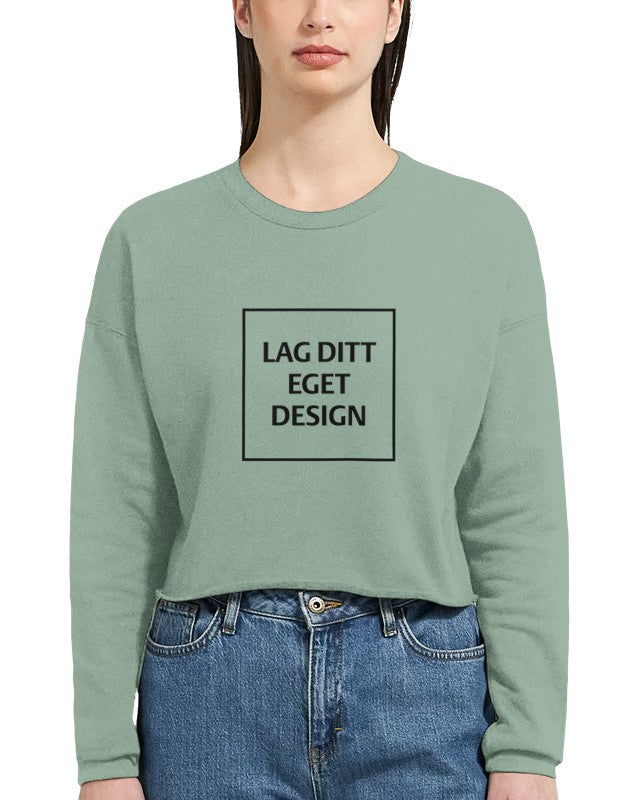 Design Your Own Women's Cropped Sweatshirt | Personalized Print Logo