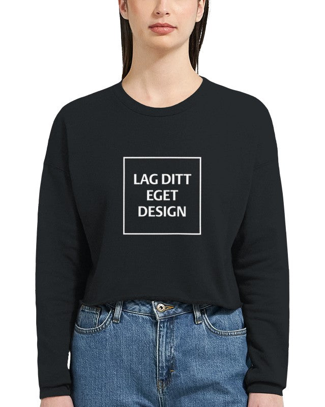 Design Your Own Women's Cropped Sweatshirt | Personalized Print Logo