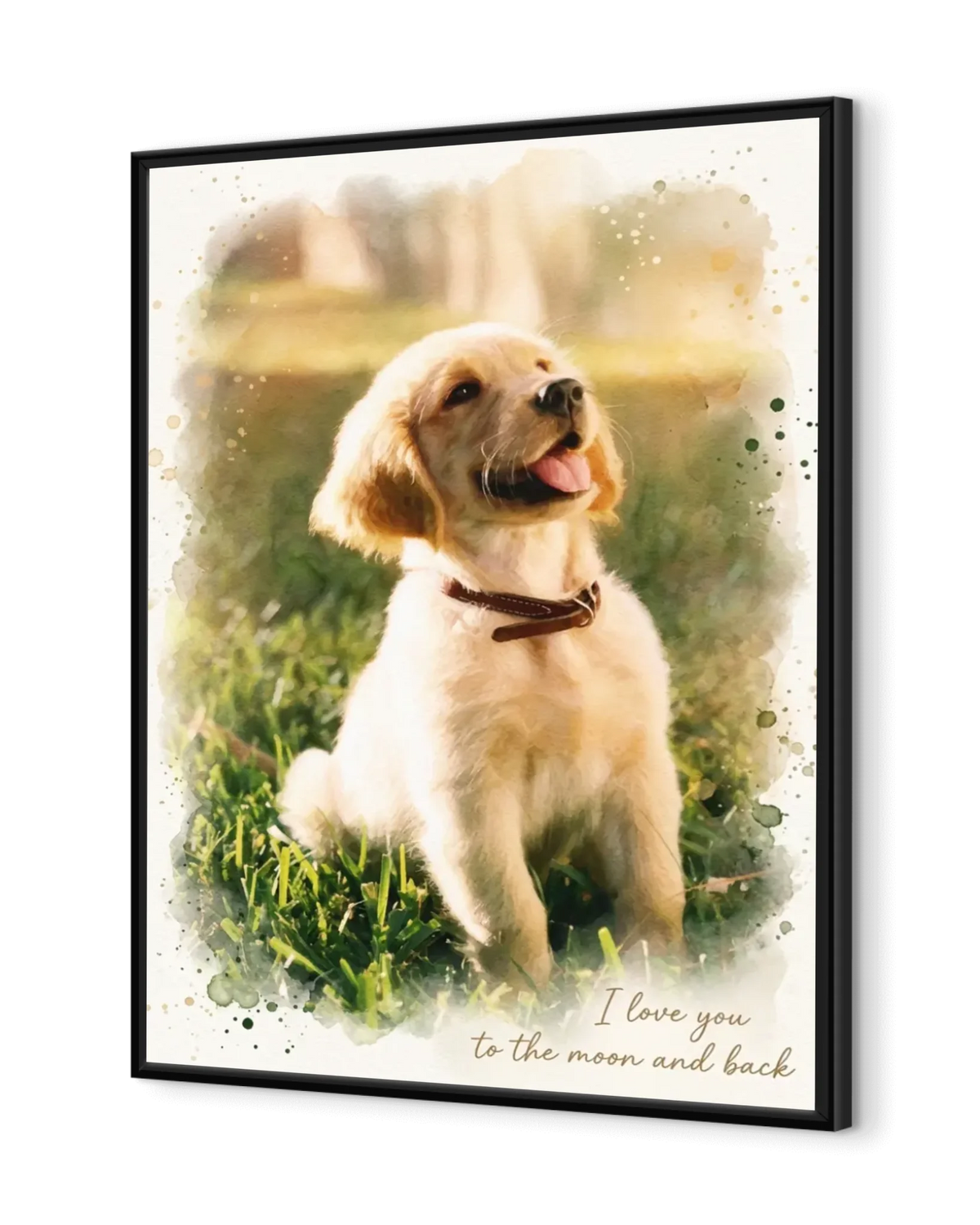 Personalized Watercolor Pet Dog Portrait – Custom Wall Art Poster