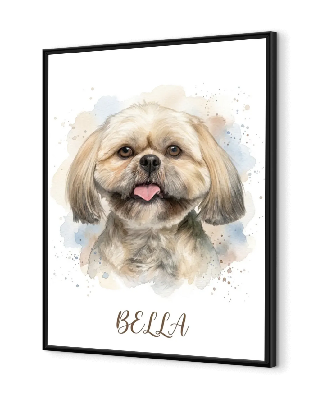 Realistic Watercolor Pet Portrait – Custom Art Poster with Photo