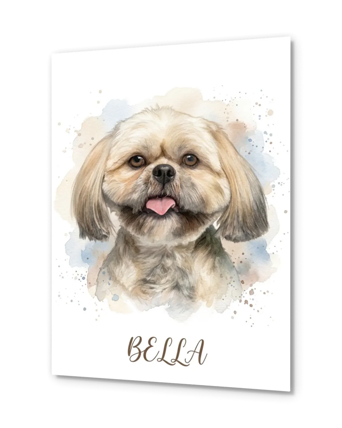 Realistic Watercolor Pet Portrait – Custom Art Poster with Photo