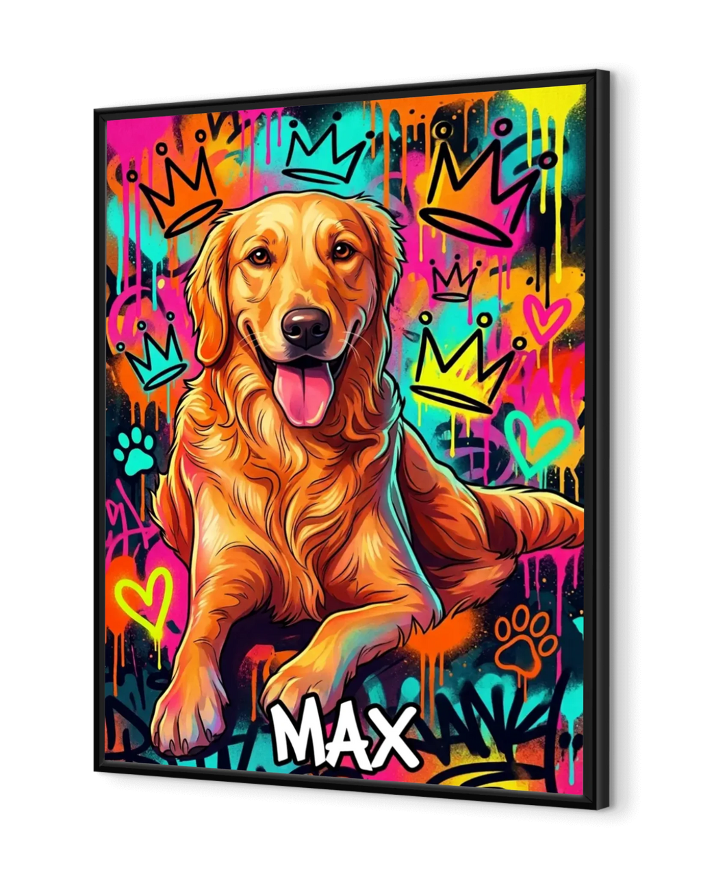 Urban Graffiti Pet Portrait – Vibrant Street Art Poster with Your Dog