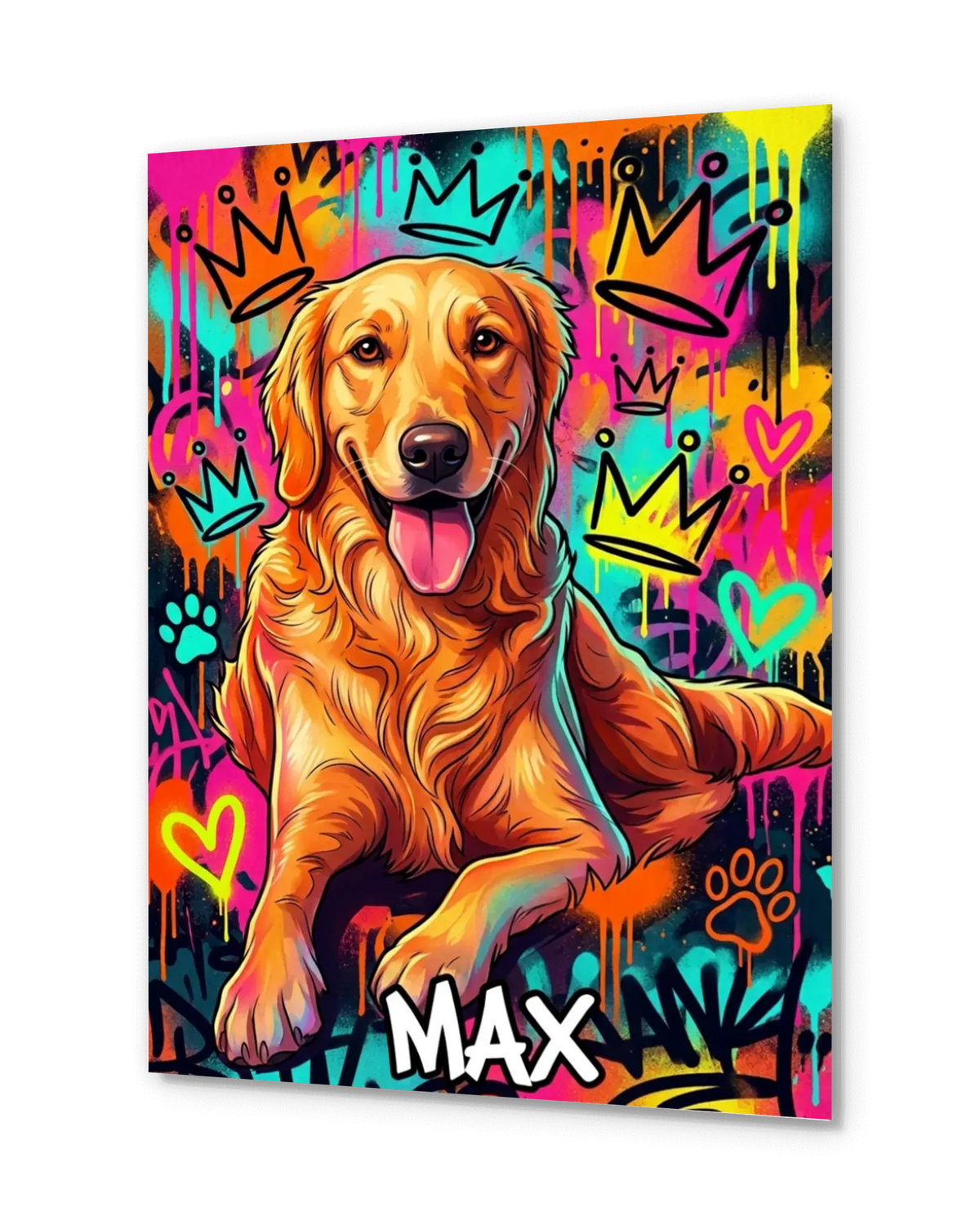 Urban Graffiti Pet Portrait – Vibrant Street Art Poster with Your Dog