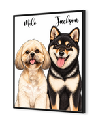 Personalized Poster - Cartoon 2 Pet Portrait