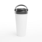 Stainless Steel Thermos Mug 15oz White with Lid | Design Your Own