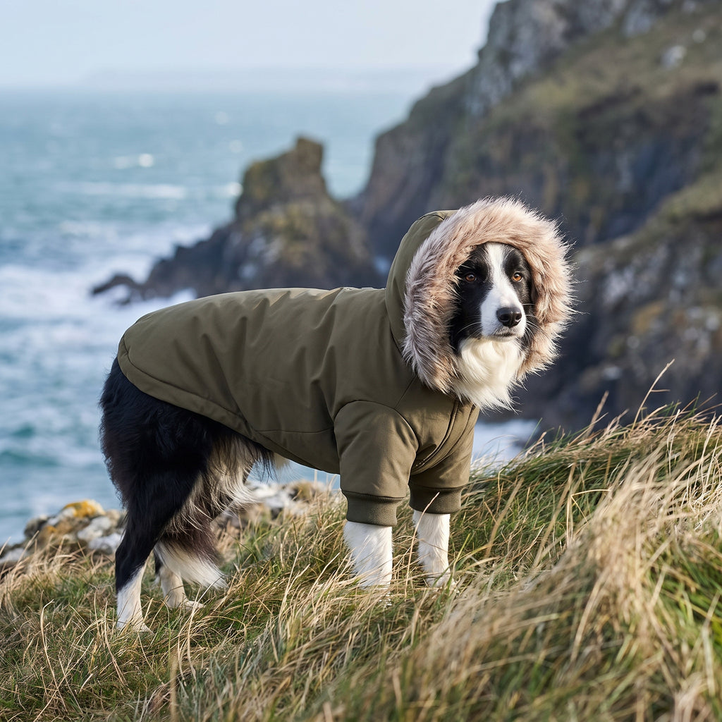 Custom Dog Winter Parka with Print | Insulated Warm Coat for Dogs