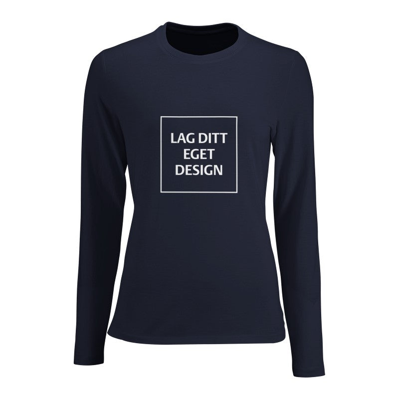 Design Your Own Custom Fitted Long Sleeve T-shirt for Women with Print