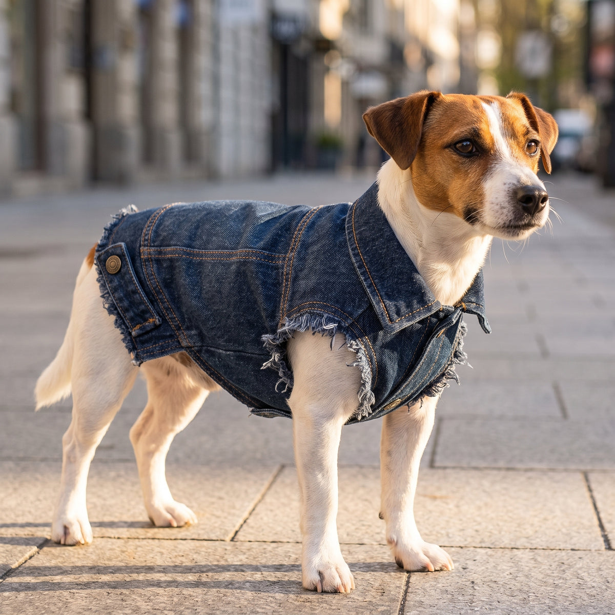 Custom Dog Denim Jacket with Print | Personalized Pet Apparel