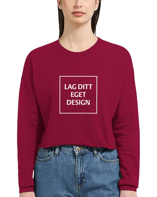 Design Your Own Women's Cropped Sweatshirt | Personalized Print Logo