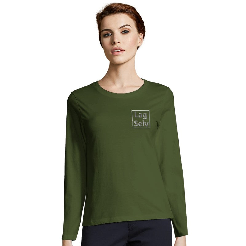 Women's Custom Long Sleeve Fitted T-Shirt | Design Your Own Embroidery