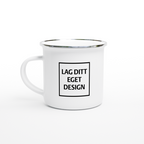 Classic Enamel Mug 12oz White with Silver Rim | Design Your Own