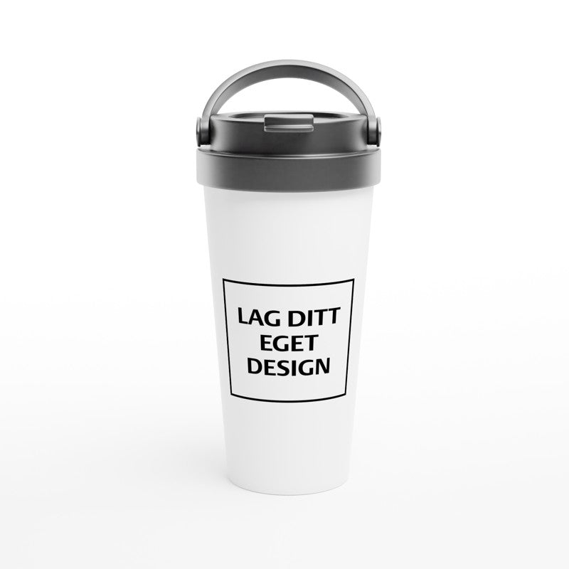 Stainless Steel Thermos Mug 15oz White with Lid | Design Your Own