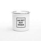 Classic Enamel Mug 12oz White with Silver Rim | Design Your Own