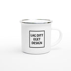 Classic Enamel Mug 12oz White with Silver Rim | Design Your Own
