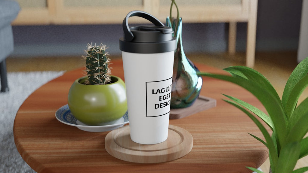 Stainless Steel Thermos Mug 15oz White with Lid | Design Your Own