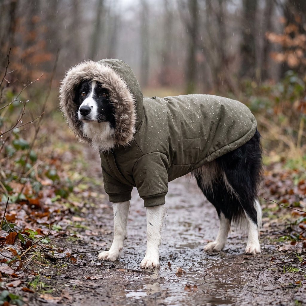Custom Dog Winter Parka with Print | Insulated Warm Coat for Dogs